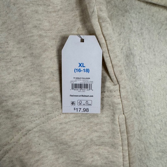 Time and Tru Womens XL 16/18 Button Up Mock Neck Sweatshirt Pullover Long Sleeve - Picture 9 of 11